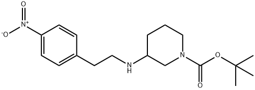3-(4-nitrophenethylamino)piperidine-1-carboxylic acid tert butyl ester Structure