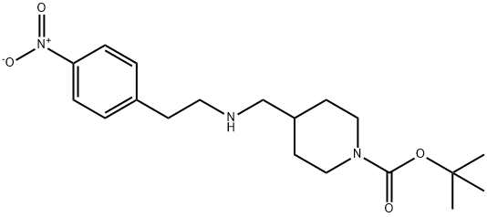 4-((4-nitrophenethylamino)methyl)piperidine-1-carboxylic acid tert butyl ester Structure