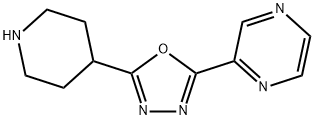 2-(5-(Piperidin-4-yl)-1,3,4-oxadiazol-2-yl)pyrazine 구조식 이미지
