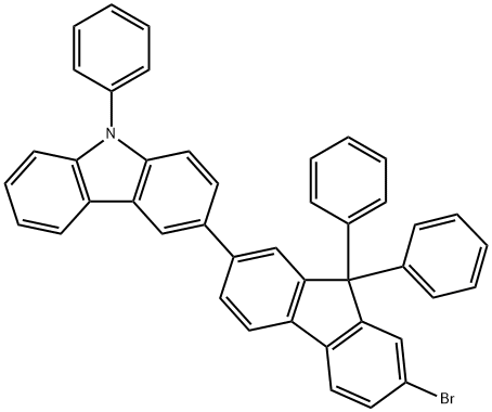 3-(7-Bromo-9,9-diphenyl-9H-fluoren-2-yl)-9-phenyl-9H-carbazole 구조식 이미지