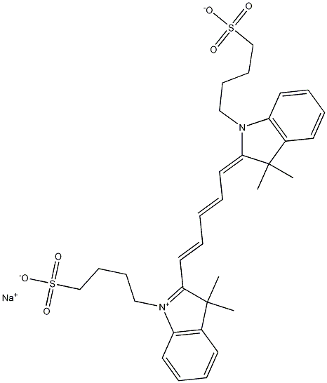 2-[5-[3,3-Dimethyl-1-(4-sulfobutyl)-1,3-dihydroindol-2-ylidene]penta-1,3-dienyl]-3,3-dimethyl-1-(4-sulfobutyl)-3H-indolium inner salt sodium salt Structure