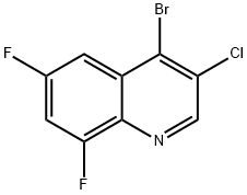 4-브로모-3-클로로-6,8-디플루오로퀴놀린 구조식 이미지
