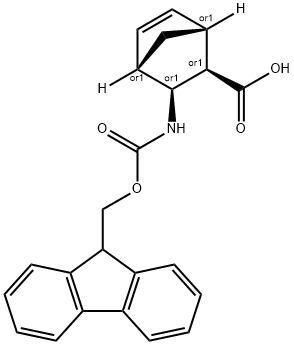 3-(exo-9-Fluorenylmethoxycarbonylamino)bicyclo[2.2.1]hept-5-ene-2-exo-carboxylic acid 구조식 이미지