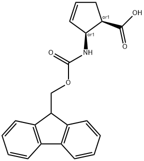 cis-2-(((9H-fluoren-9-yl)methoxy)carbonylamino)cyclopent-3-ene-1-carboxylic acid Structure