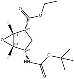 Ethyl (1R*,2R*,4S*,5S*)-4-(tert-butoxycarbonylamino)-6-oxa-bicyclo[3.1.0]hexane-2-carboxylate Structure