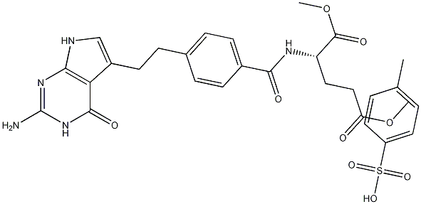 N-[4-[2-(2-Amino-4,7-dihydro-4-oxo-3H-pyrrolo[2,3-d]pyrimidin-5-yl)ethyl]benzoyl]-L-glutamic acid 1,5-dimethyl ester 4-methylbenzenesulfonate Structure
