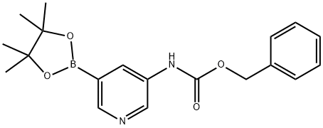 benzyl 5-(4,4,5,5-tetramethyl-1,3,2-dioxaborolan-2-yl)pyridin-3-ylcarbamate 구조식 이미지