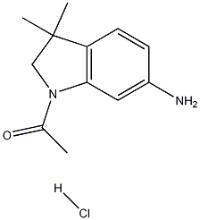 1-(6-amino-3,3-dimethylindolin-1-yl)ethanone hydrochloride Structure