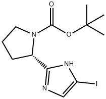 (S)-tert-butyl 2-(5-iodo-1H-imidazol-2-yl)pyrrolidine-1-carboxylate 구조식 이미지