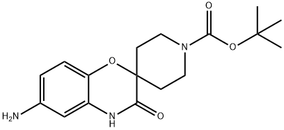 Tert-butyl 6-amino-3-oxo-3,4-dihydrospiro[benzo[b][1,4]oxazine-2,4'-piperidine]-1'-carboxylate 구조식 이미지