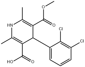 1,4-Dihydro-2,6-dimethyl-4-(2',3'-dichlorophenyl)-5-carboxy methyl-3-pyridinecarboxylic acid 구조식 이미지