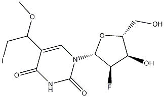 5-(1-Methoxy-2-iodoethyl)-2'-fluoro-2'-deoxyuridine 구조식 이미지