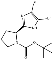 tert-butyl 2-(4,5-dibromo-1H-imidazol-2-yl)pyrrolidine-1-carboxylate 구조식 이미지