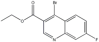 4-브로모-7-플루오로퀴놀린-3-카르복실산에틸에스테르 구조식 이미지