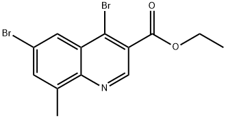 4,6-디브로모-8-메틸퀴놀린-3-카르복실산에틸에스테르 구조식 이미지