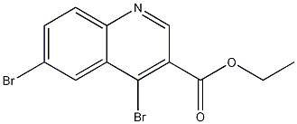 4,6-디브로모퀴놀린-3-카르복실산에틸에스테르 구조식 이미지