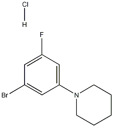 1-(3-Bromo-5-fluorophenyl)piperidine hydrochloride Structure