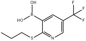 2-(Propylthio)-5-(trifluoromethyl)pyridin-3-ylboronic acid Structure