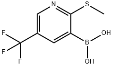 2-(메틸티오)-5-(트리플루오로메틸)피리딘-3-일보론산 구조식 이미지
