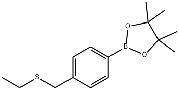 2-(4-(Ethylthiomethyl)phenyl)-4,4,5,5-tetramethyl-1,3,2-dioxaborolane Structure
