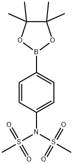 N-(메틸술포닐)-N-(4-(4,4,5,5-테트라메틸-1,3,2-디옥사보롤란-2-일)페닐)메탄술폰아미드 구조식 이미지