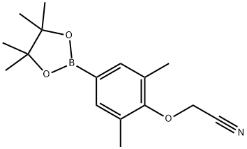 2-(2,6-Dimethyl-4-(4,4,5,5-tetramethyl-1,3,2-dioxaborolan-2-yl)phenoxy)acetonitrile 구조식 이미지
