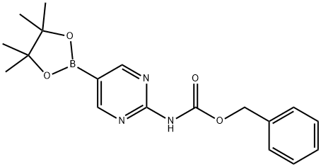 Benzyl 5-(4,4,5,5-tetramethyl-1,3,2-dioxaborolan-2-yl)pyrimidin-2-ylcarbamate 구조식 이미지