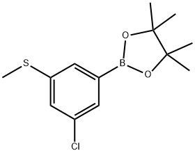2-(3-Chloro-5-(methylthio)phenyl)-4,4,5,5-tetramethyl-1,3,2-dioxaborolane 구조식 이미지