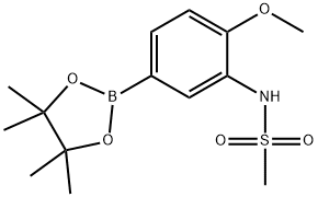 N-(2-Methoxy-5-(4,4,5,5-tetramethyl-1,3,2-dioxaborolan-2-yl)phenyl)methanesulfonamide 구조식 이미지
