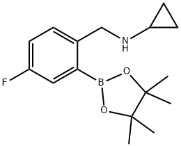 N-(4-Fluoro-2-(4,4,5,5-tetramethyl-1,3,2-dioxaborolan-2-yl)benzyl)cyclopropanamine 구조식 이미지