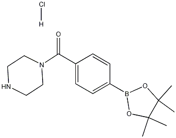 Piperazin-1-yl(4-(4,4,5,5-tetramethyl-1,3,2-dioxaborolan-2-yl)phenyl)methanone hydrochloride Structure