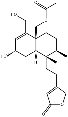 4-[2-[(1S,2R,4aS,7S,8aR)-4a-[(Acetyloxy)methyl]-1,2,3,4,4a,7,8,8a-octahydro-7-hydroxy-5-(hydroxymethyl)-1,2-dimethyl-1-naphthalenyl]ethyl]-2(5H)-furanone Structure