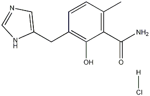 2-Hydroxy-3-(1H-imidazol-5-ylmethyl)-6-methylbenzamide Hydrochloride 구조식 이미지
