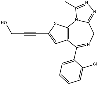 3-[4-(2-Chlorophenyl)-9-methyl-6H-thieno[3,2-f][1,2,4]triazolo[4,3-a][1,4]diazepin-2-yl]-2-propyn-1-ol Structure