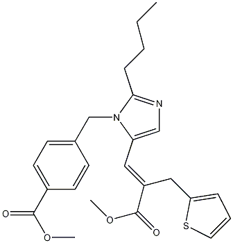 Methyl (E)-3-[2-Butyl-1-[(4-Carbomethoxyphenyl)methyl]imidazol-5-yl]-2-(2-thienylmethyl)-2-propenoate 구조식 이미지