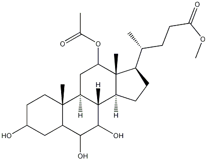 12-(Acetyloxy)-3,6,7-trihydroxycholan-24-oic acid methyl ester Structure