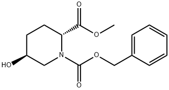 (2R-trans)-5-하이드록시-1,2-피페리딘디카르복실산2-메틸1-벤질에스테르 구조식 이미지