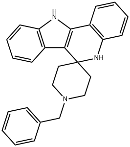 5,11-Dihydro-1'-(phenylmethyl)-spiro[6H-indolo[3,2-c]quinoline-6,4'-piperidine] 구조식 이미지