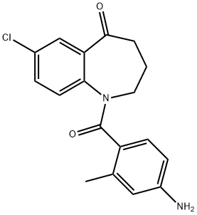 1-(4-Amino-2-methylbenzoyl)-7-chloro-1,2,3,4-tetrahydro-5H-1-benzazepin-5-one 구조식 이미지
