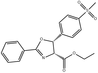 (4R-5R)-4,5-Dihydro-5-[4-(methylsulfonyl)phenyl]-2-phenyl-4-oxazolecarboxylic Acid Ethyl Ester 구조식 이미지