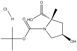 (2S,4R)-4-Hydroxy-1,2-pyrrolidinedicarboxylic acid 1-tert-butyl 2-methyl ester hydrochloride Structure