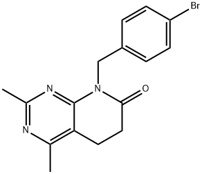 8-[(4-Bromophenyl)methyl]-5,8-dihydro-2,4-dimethylpyrido[2,3-d]pyrimidin-7(6H)-one 구조식 이미지