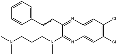 N1-[6,7-Dichloro-3-(2-phenylethenyl)-2-quinoxalinyl]-N1,N3,N3-trimethyl-1,3-propanediamine Structure