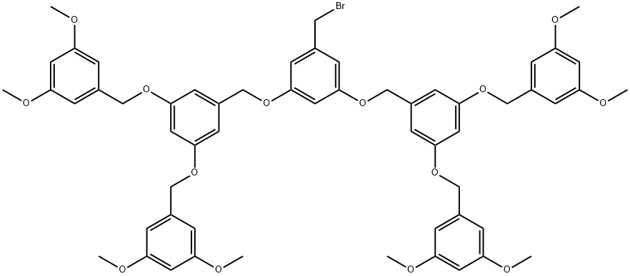 3,5-Bis[3,5-bis(3,5-dimethoxybenzyloxy)benzyloxy]benzyl Bromide 구조식 이미지