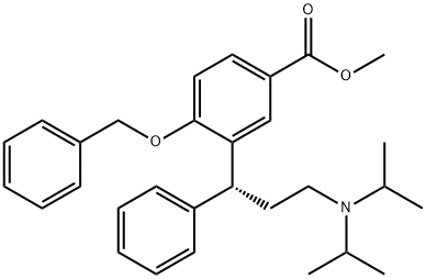 3-[(1R)-3-[Bis(1-methylethyl)amino]-1-phenylpropyl]-4-(phenylmethoxy)benzoic acid methyl ester Structure