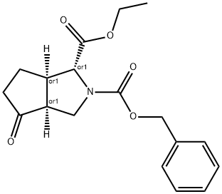 (1.Alpha.,3a.alpha.,6a.alpha.)-Hexahydro-4-oxo-cyclopenta[c]pyrrole-1,2(1H)-dicarboxylicacid-1-ethyl2-(phenylmethyl)ester 구조식 이미지
