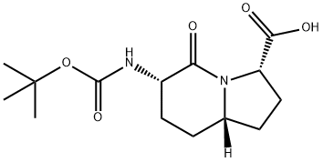 (3S,6S,8aS)-6-(tert-butoxycarbonylamino)-5-oxooctahydroindolizine-3-carboxylic acid Structure