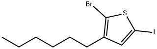 2-브로모-5-요오도-3-헥실티오펜 구조식 이미지