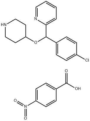 4-[(4-Chlorophenyl)-2-pyridylmethoxy]piperidine p-nitrobenzoic acid salt Structure