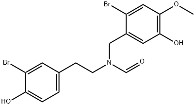 N-(3-Bromo-4-hydroxyphenethyl)-N-(2-bromo-5-hydroxy-4-methoxybenzyl)formamide 구조식 이미지